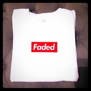 Barber t shirt with FADED box logo supreme 💈🍻